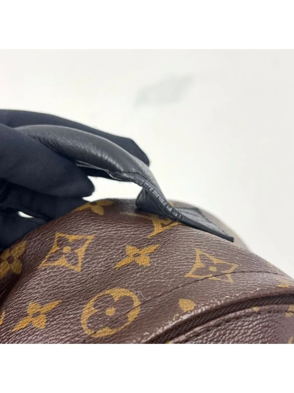 Louis Vuitton Palm Springs PM Monogram Leather Brown Black Backpack Gold